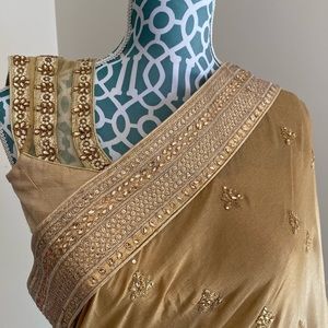 Indian heavily embellished shaded saree